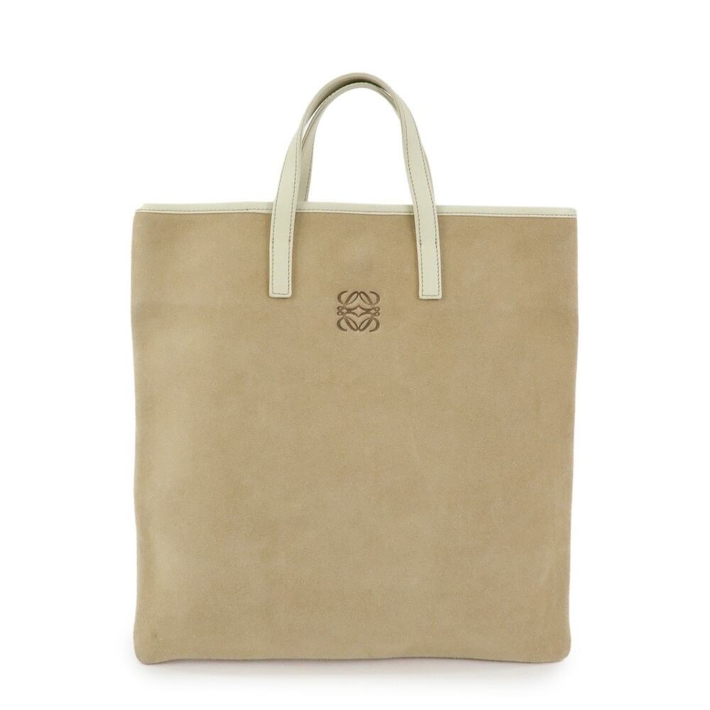 Loewe Anagram Suede Tote Beige